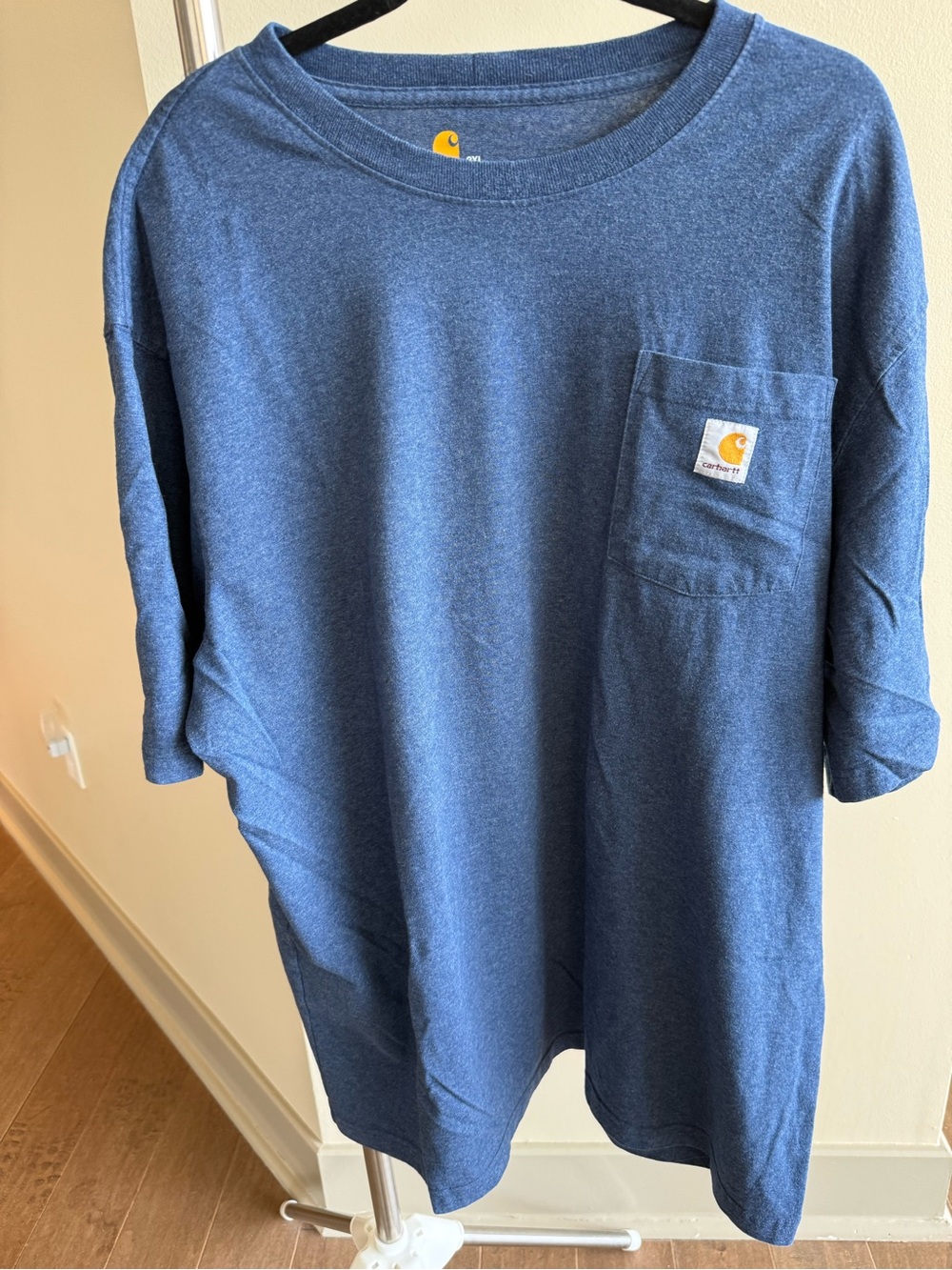 Carhartt Blue Logo Tee with Yellow Print